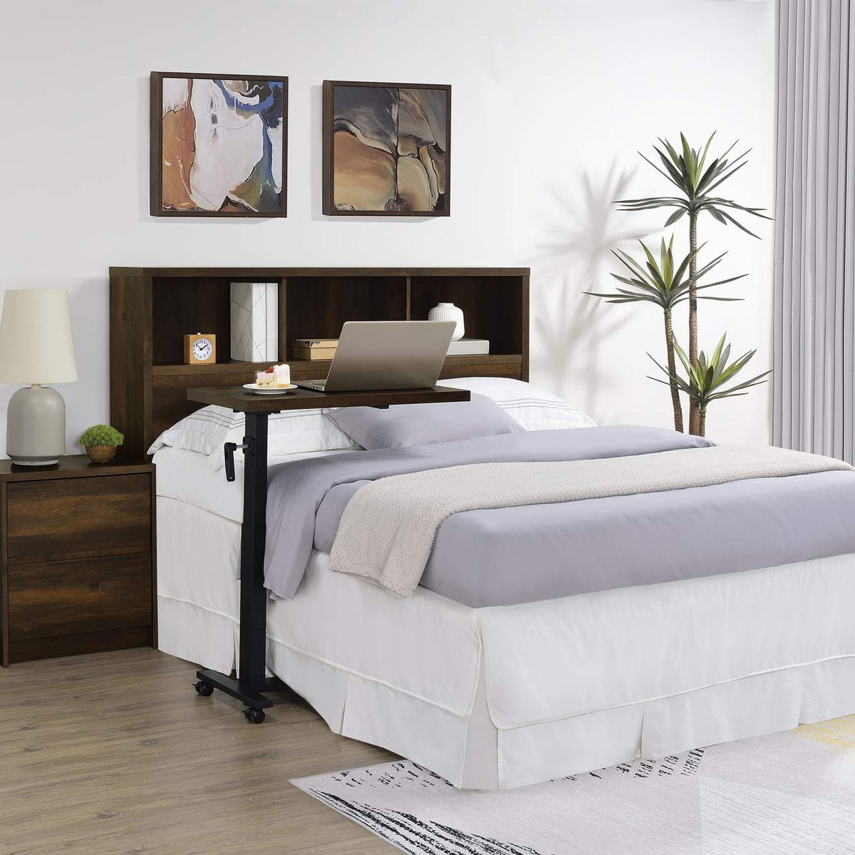 315881Q Westpark 49-inch Queen Bookcase Headboard Dark Pine