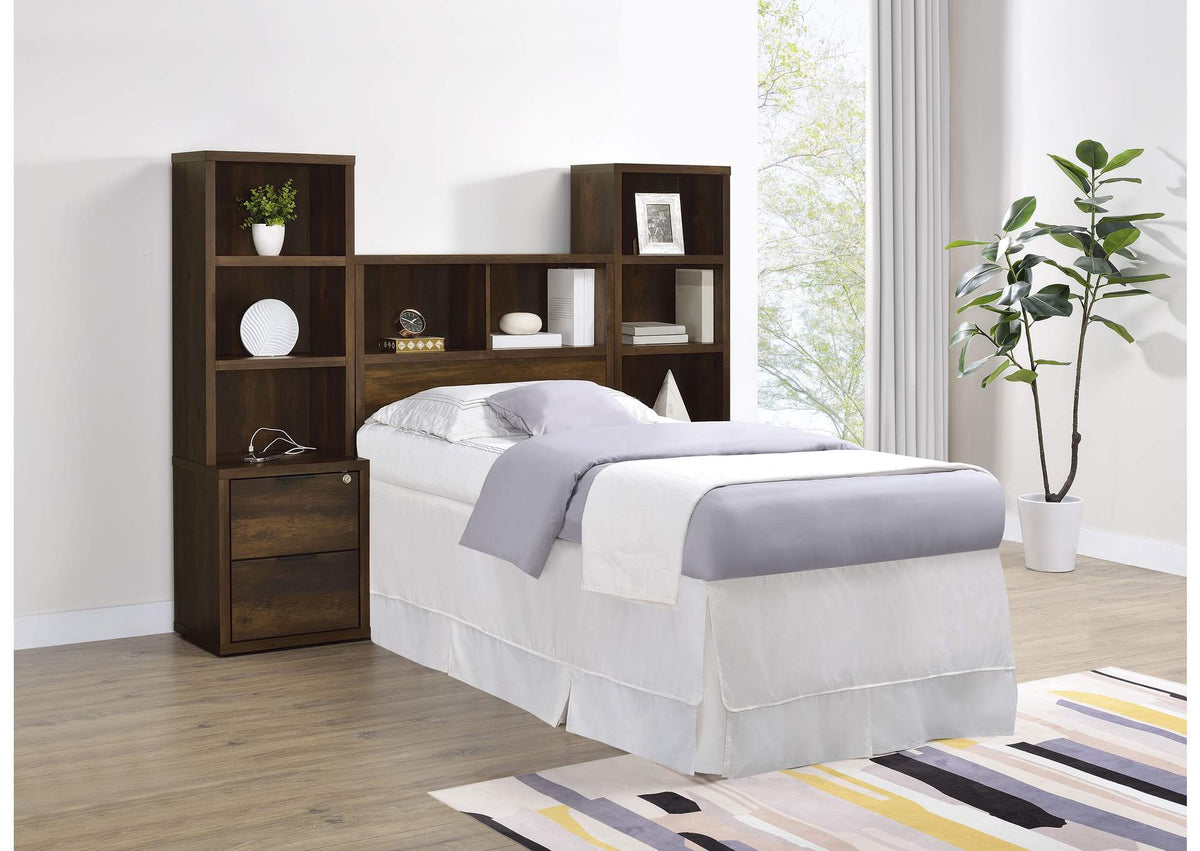 315881T-SET Westpark 3-piece Twin Bedroom Set Bookcase Headboard Pine