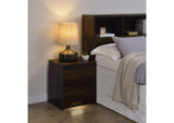 315882 Westpark 2-drawer Nightstand LED Lights and USB Dark Pine