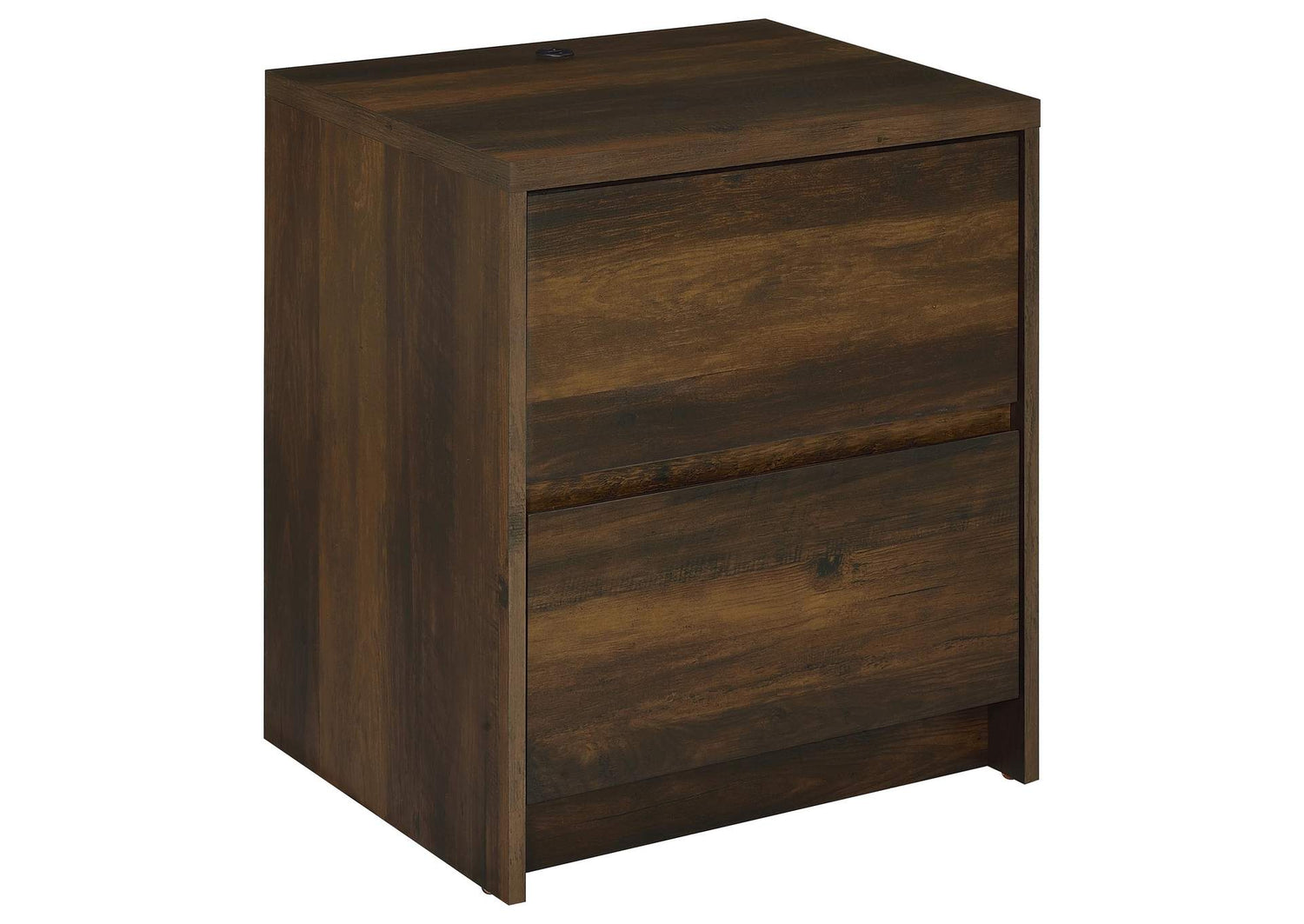 315882 Westpark 2-drawer Nightstand LED Lights and USB Dark Pine