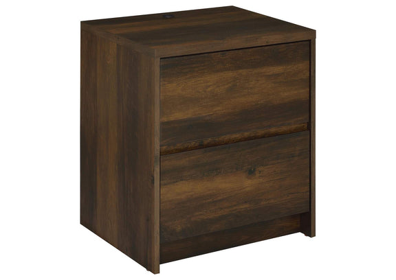 315882 Westpark 2-drawer Nightstand LED Lights and USB Dark Pine