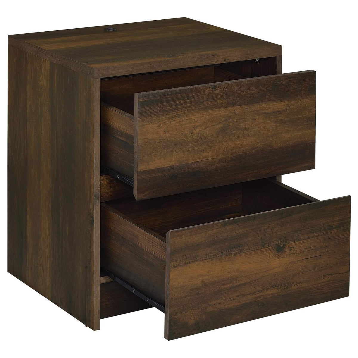315882 Westpark 2-drawer Nightstand LED Lights and USB Dark Pine