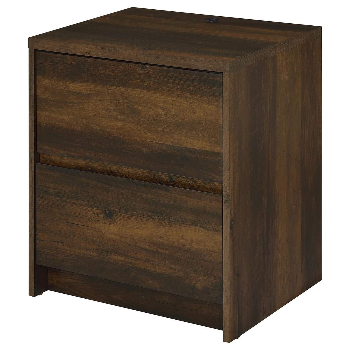 315882 Westpark 2-drawer Nightstand LED Lights and USB Dark Pine