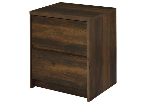 315882 Westpark 2-drawer Nightstand LED Lights and USB Dark Pine