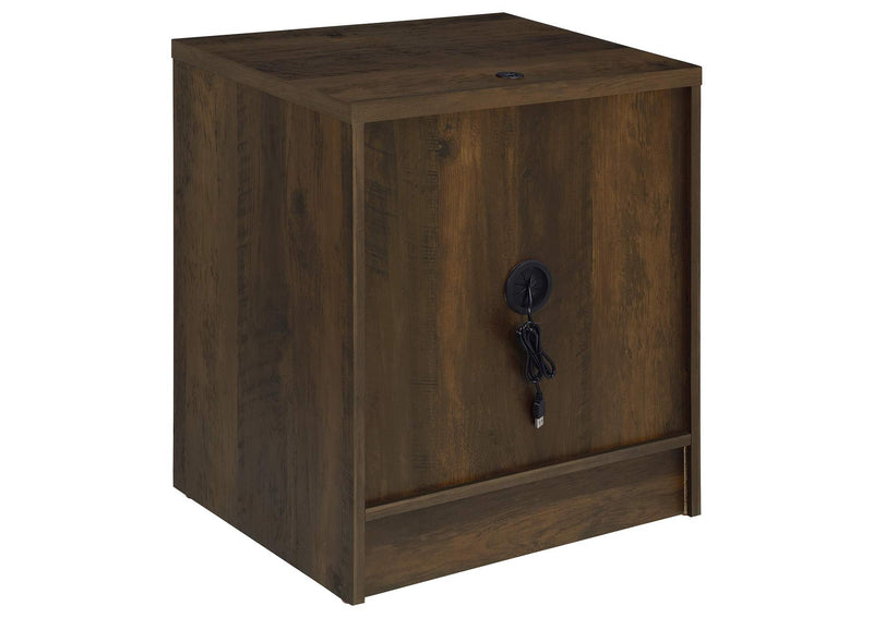 315882 Westpark 2-drawer Nightstand LED Lights and USB Dark Pine