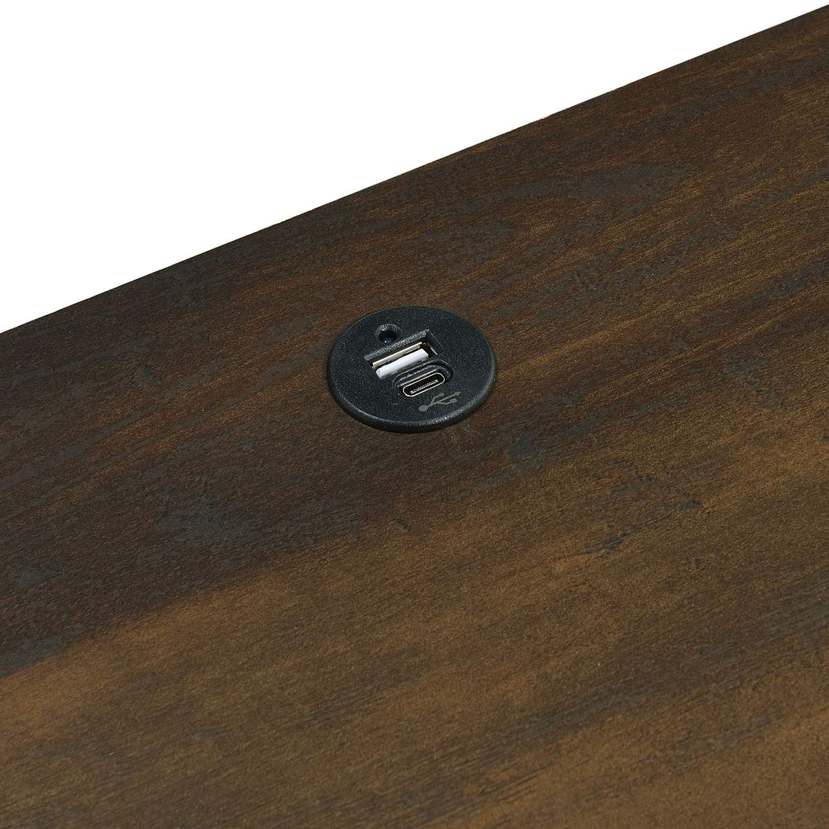 315882 Westpark 2-drawer Nightstand LED Lights and USB Dark Pine