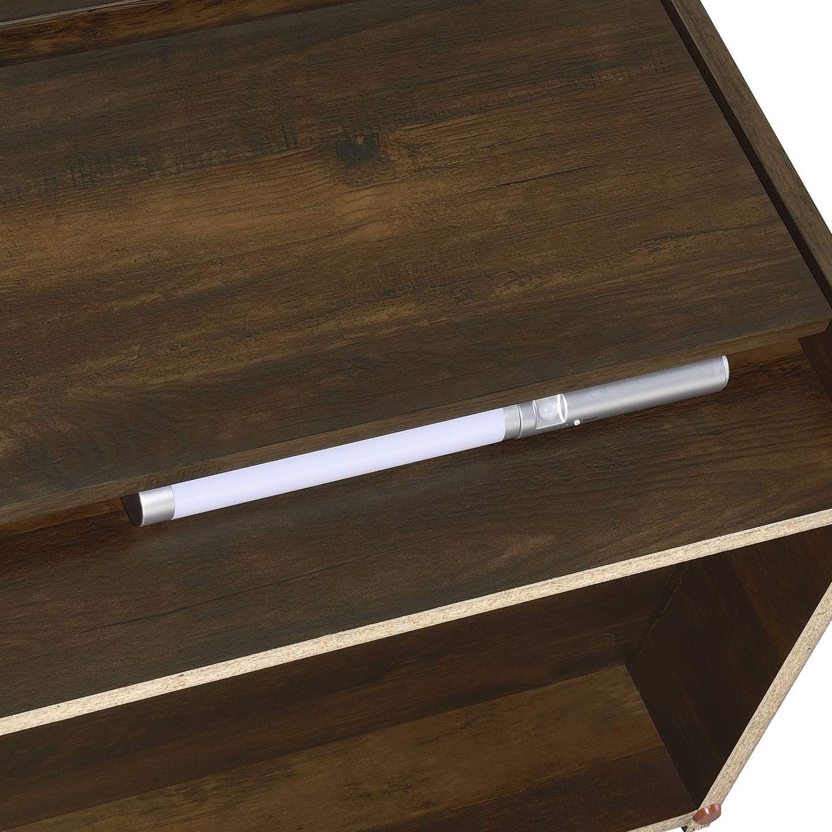 315882 Westpark 2-drawer Nightstand LED Lights and USB Dark Pine