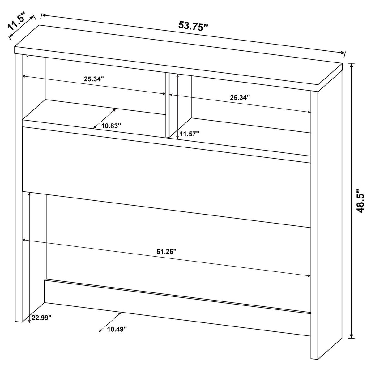 315901F Westpark 49-inch Full Bookcase Headboard Mango