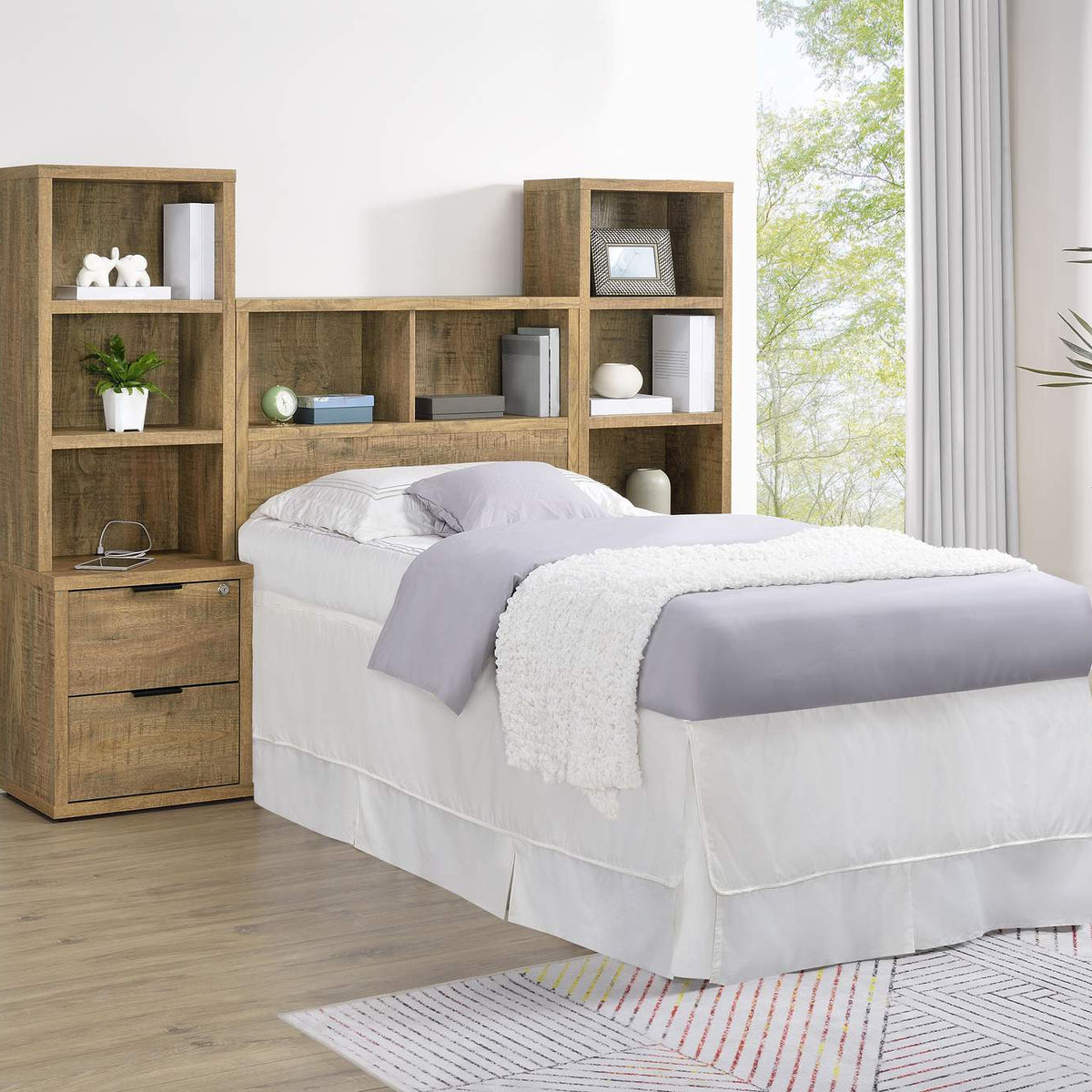 315901T Westpark 49-inch Twin Bookcase Headboard Mango