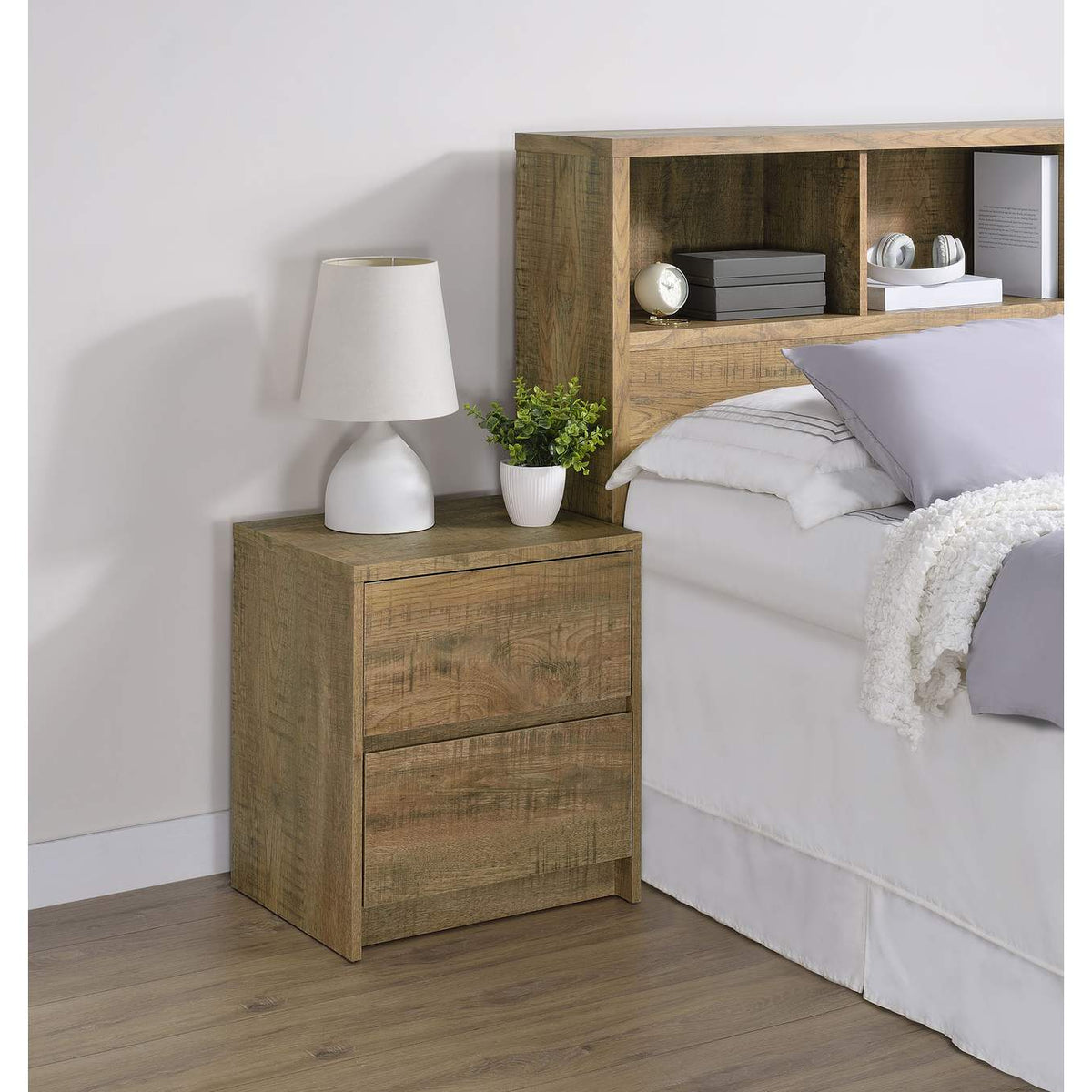 315902 Westpark 2-drawer Nightstand LED Lights and USB Mango