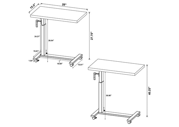 315906 Westpark Height Adjustable Mobile Bedroom C-Table Mango