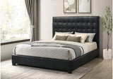 315911BLKKE Medley Genuine Leather Eastern King Platform Bed Black