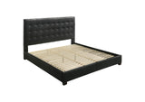 315911BLKKE Medley Genuine Leather Eastern King Platform Bed Black