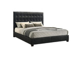 315911BLKKE Medley Genuine Leather Eastern King Platform Bed Black