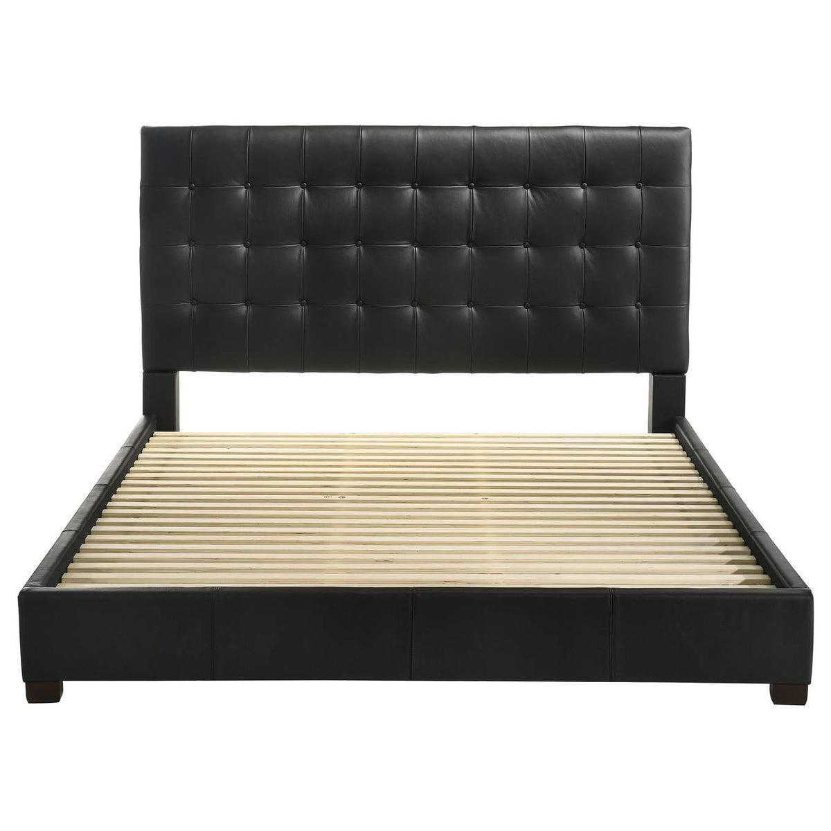 315911BLKKE Medley Genuine Leather Eastern King Platform Bed Black