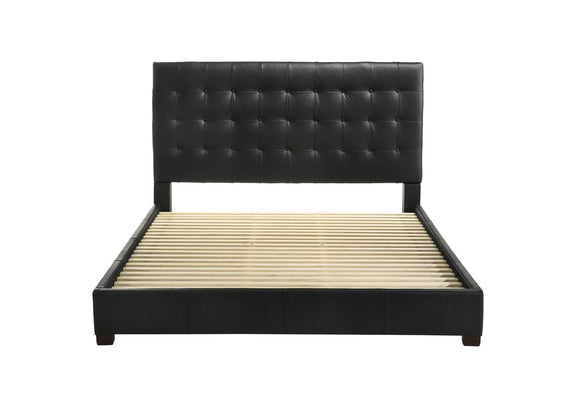 315911BLKKE Medley Genuine Leather Eastern King Platform Bed Black