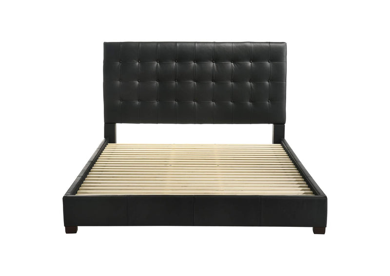 315911BLKKE Medley Genuine Leather Eastern King Platform Bed Black