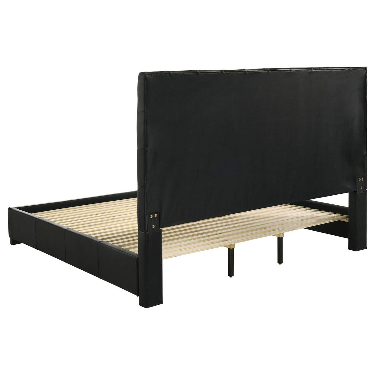 315911BLKKE Medley Genuine Leather Eastern King Platform Bed Black
