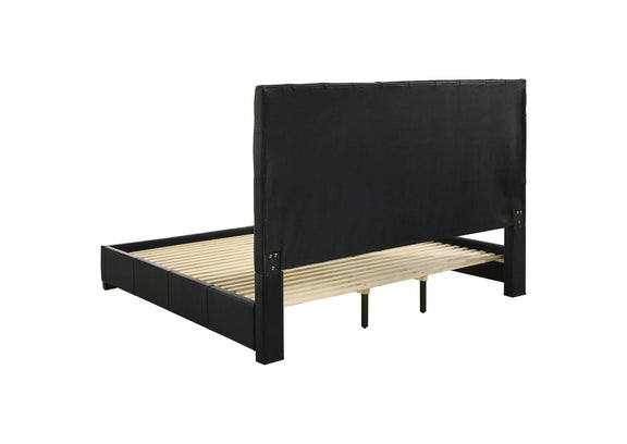315911BLKKE Medley Genuine Leather Eastern King Platform Bed Black
