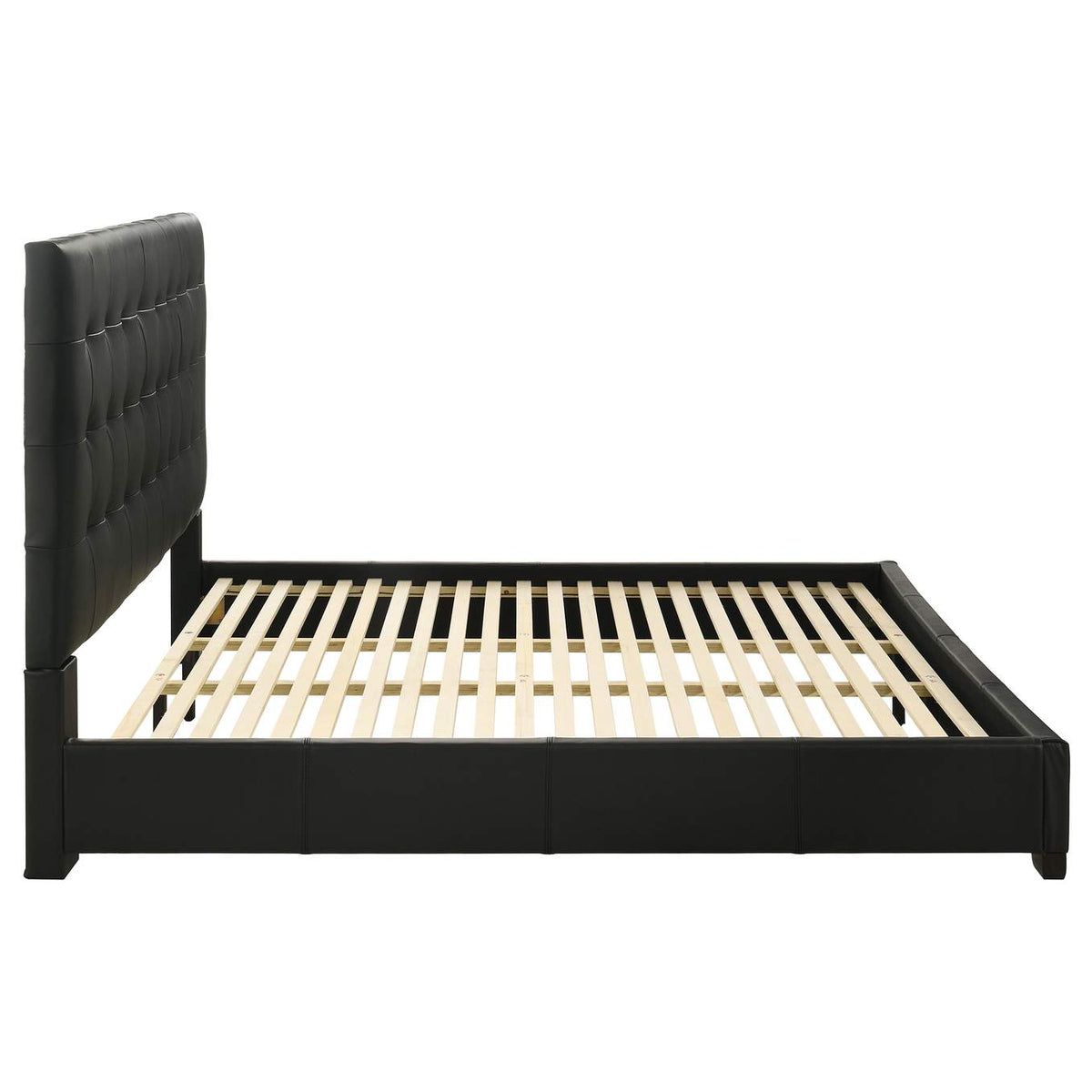 315911BLKKE Medley Genuine Leather Eastern King Platform Bed Black