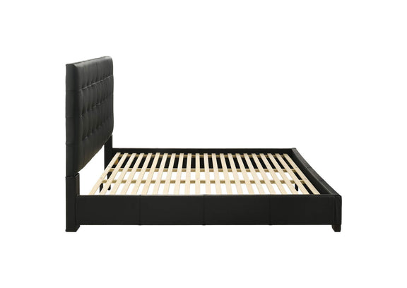 315911BLKKE Medley Genuine Leather Eastern King Platform Bed Black
