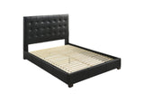 315911BLKQ Medley Genuine Leather Queen Panel Platform Bed Black
