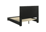 315911BLKQ Medley Genuine Leather Queen Panel Platform Bed Black