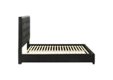 315911BLKQ Medley Genuine Leather Queen Panel Platform Bed Black