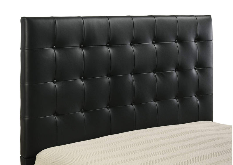 315911BLKQ Medley Genuine Leather Queen Panel Platform Bed Black