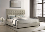 315911TANKE Medley Genuine Leather Eastern King Platform Bed Tan