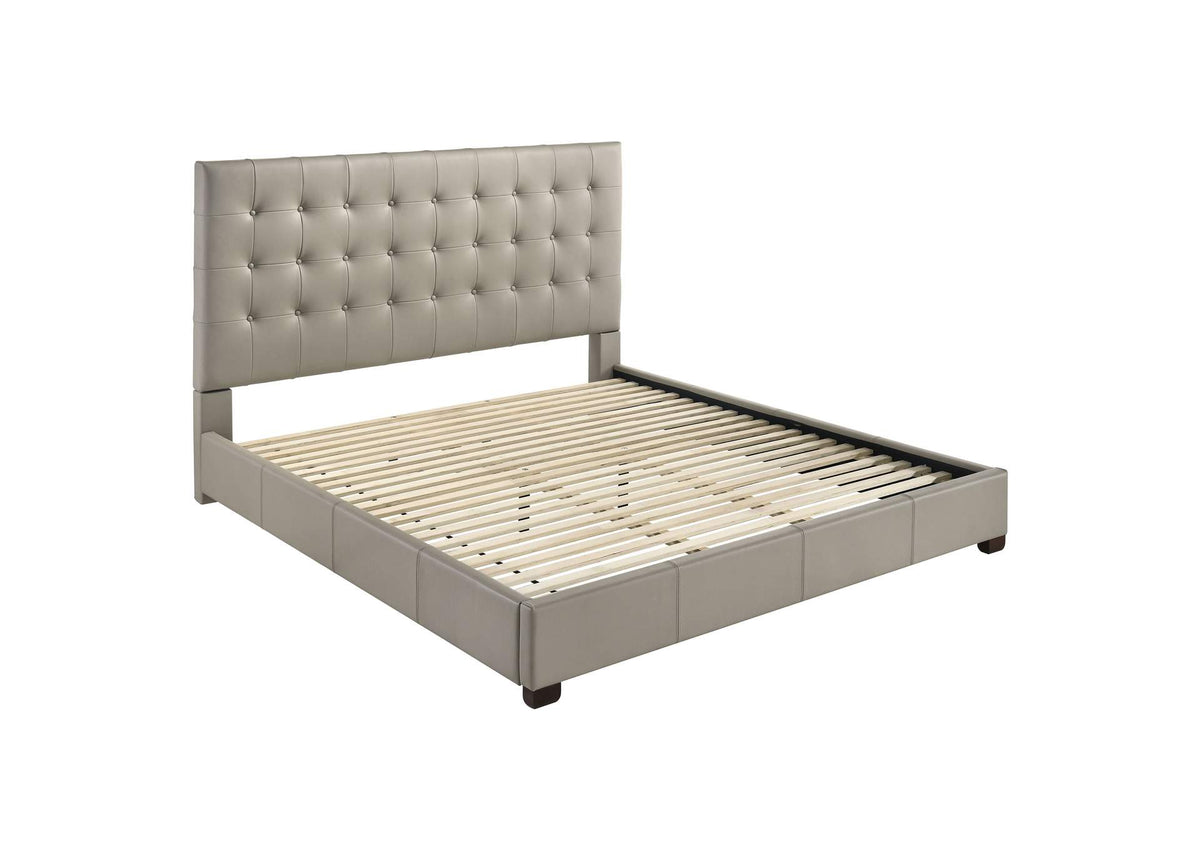 315911TANKE Medley Genuine Leather Eastern King Platform Bed Tan