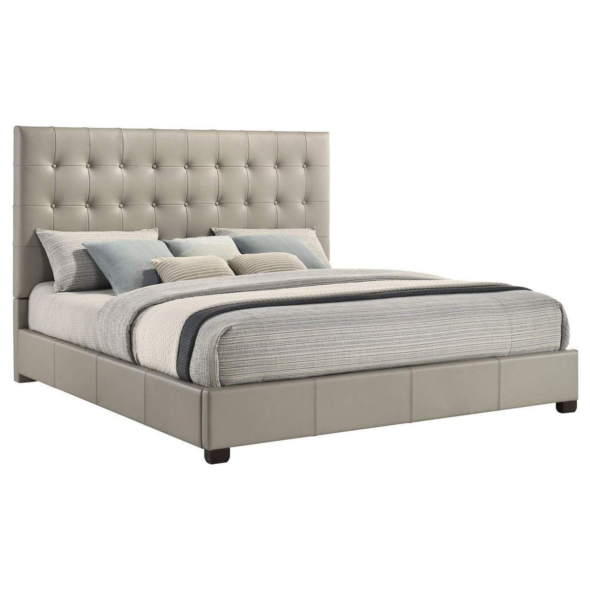315911TANKE Medley Genuine Leather Eastern King Platform Bed Tan
