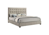315911TANKE Medley Genuine Leather Eastern King Platform Bed Tan