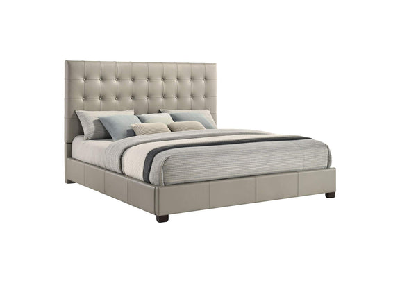 315911TANKE Medley Genuine Leather Eastern King Platform Bed Tan