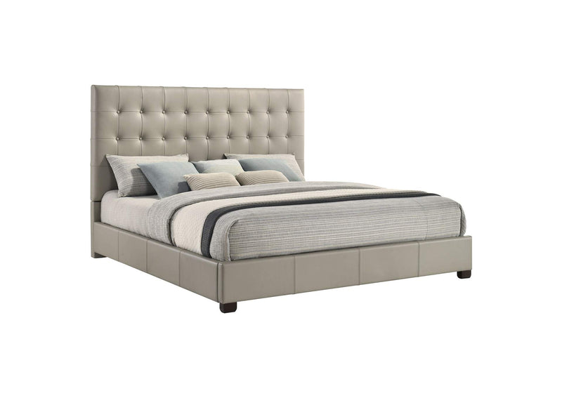 315911TANKE Medley Genuine Leather Eastern King Platform Bed Tan