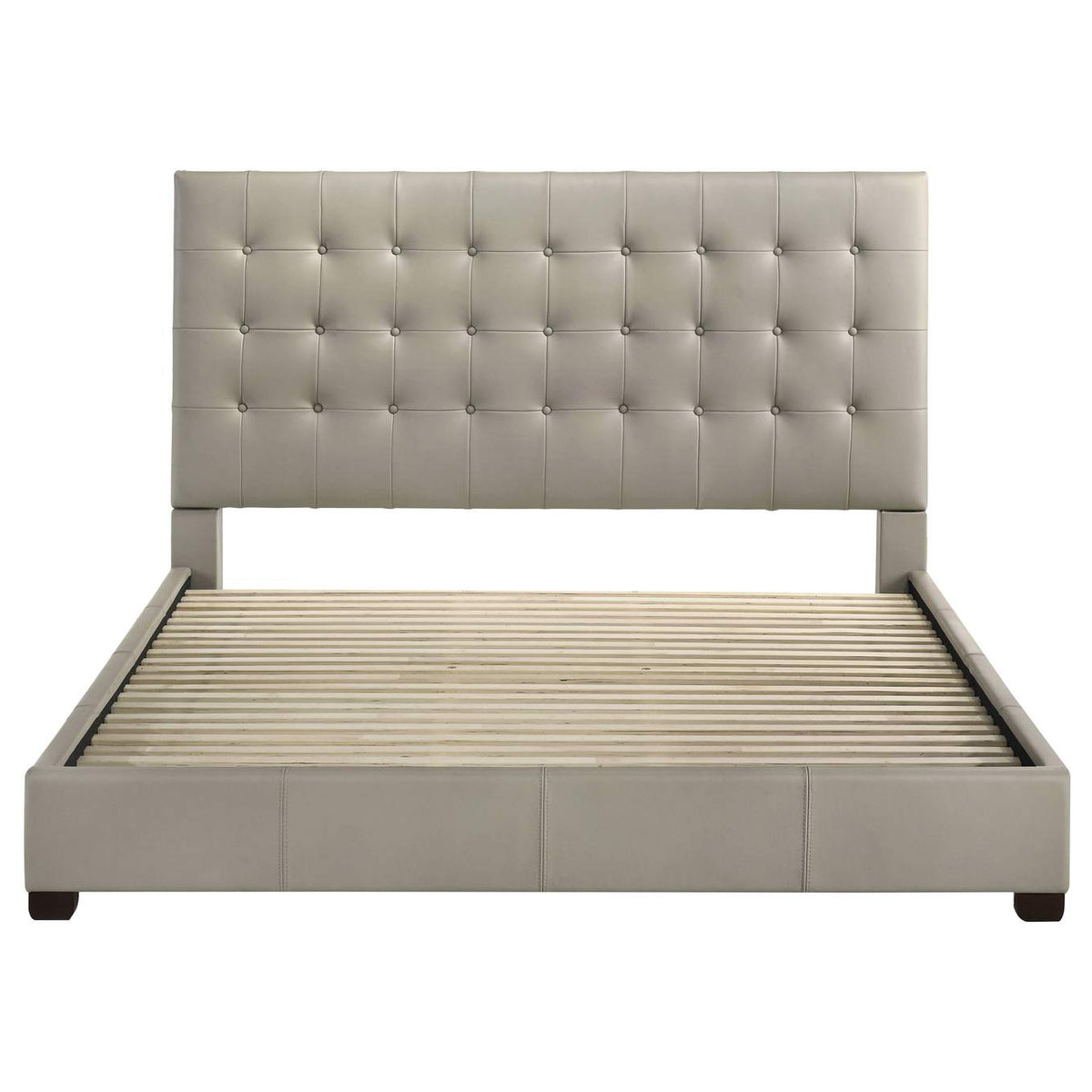 315911TANKE Medley Genuine Leather Eastern King Platform Bed Tan