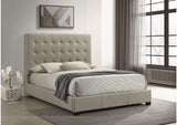 315911TANQ Medley Genuine Leather Queen Panel Platform Bed Tan