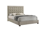 315911TANQ Medley Genuine Leather Queen Panel Platform Bed Tan