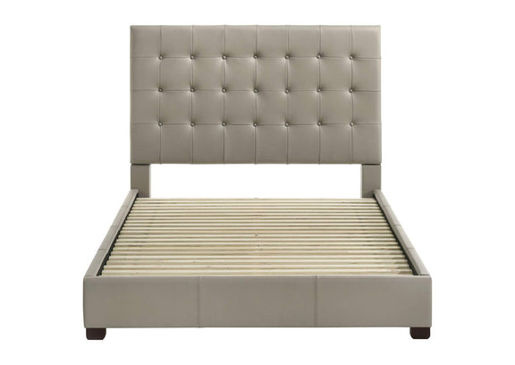 315911TANQ Medley Genuine Leather Queen Panel Platform Bed Tan