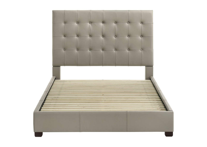 315911TANQ Medley Genuine Leather Queen Panel Platform Bed Tan