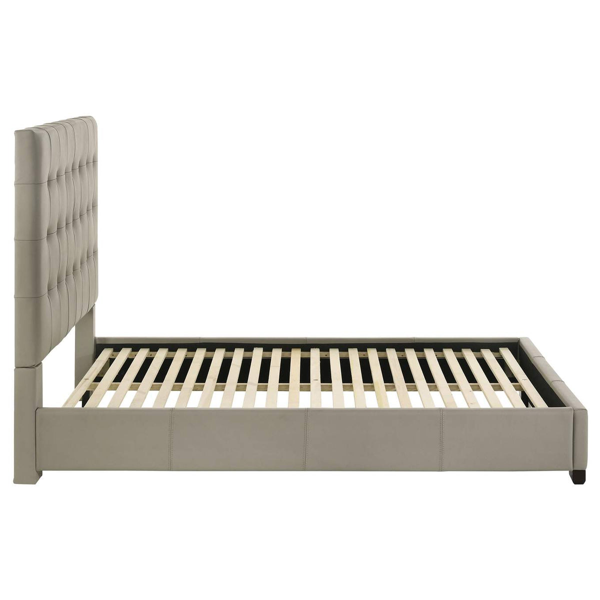 315911TANQ Medley Genuine Leather Queen Panel Platform Bed Tan