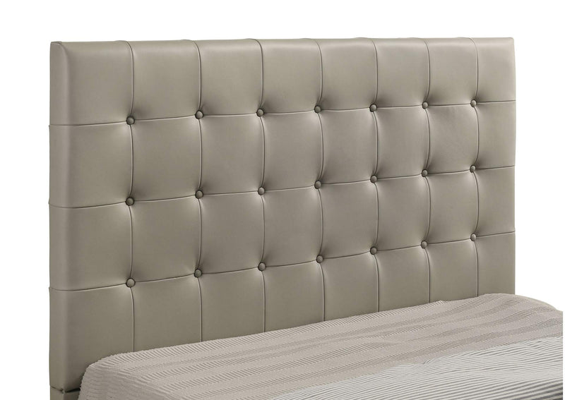 315911TANQ Medley Genuine Leather Queen Panel Platform Bed Tan