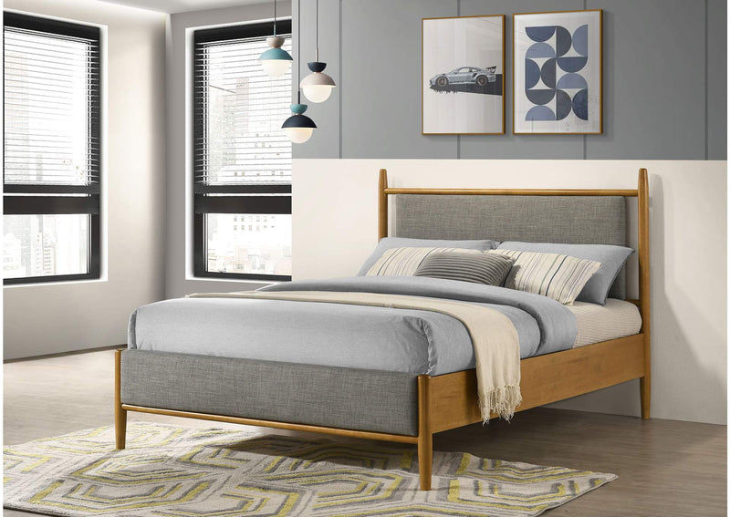 315914F Mason 46-inch Full Panel Platform Bed Grey and Light Brown