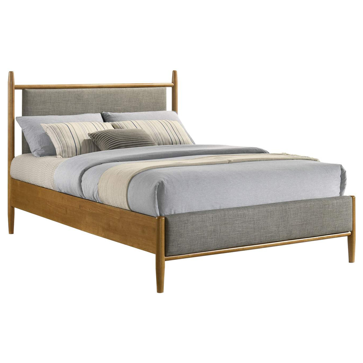 315914F Mason 46-inch Full Panel Platform Bed Grey and Light Brown
