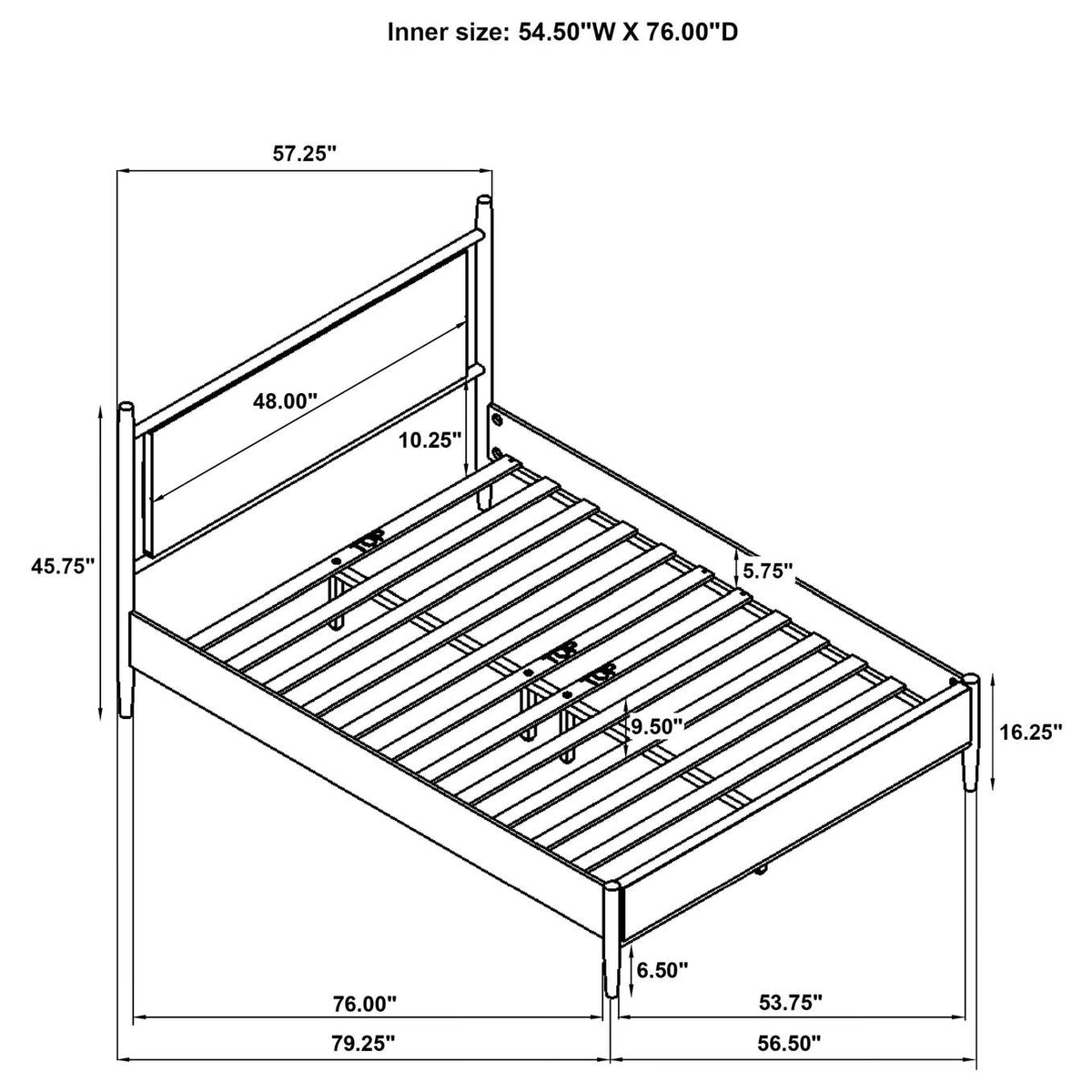 315914F Mason 46-inch Full Panel Platform Bed Grey and Light Brown