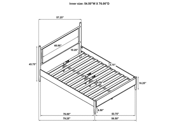 315914F Mason 46-inch Full Panel Platform Bed Grey and Light Brown