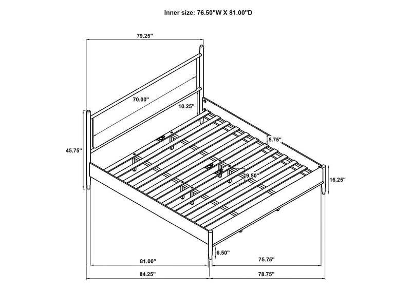 315914KE Mason 46-inch Eastern King Panel Platform Bed Light Brown
