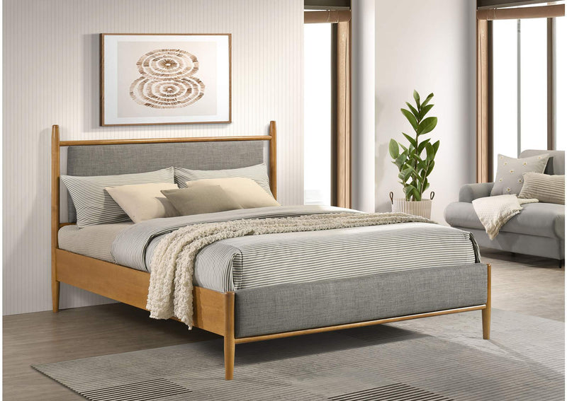 315914Q Mason 46-inch Queen Panel Platform Bed Grey and Light Brown