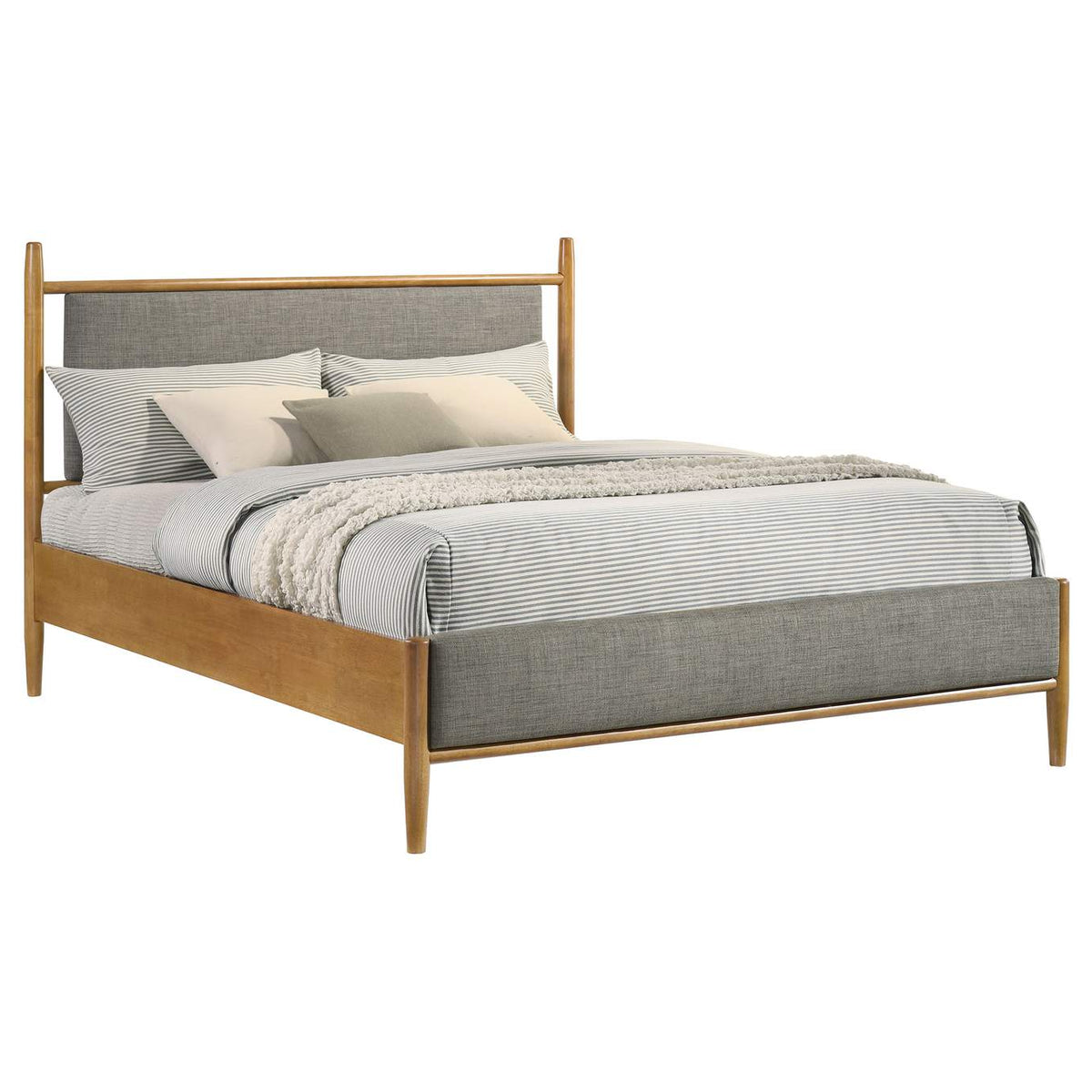 315914Q Mason 46-inch Queen Panel Platform Bed Grey and Light Brown