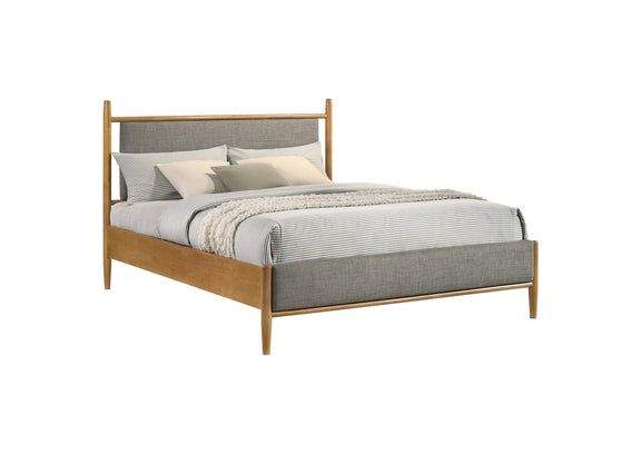 315914Q Mason 46-inch Queen Panel Platform Bed Grey and Light Brown